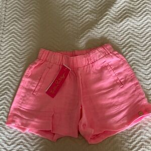 NWT Lilly Pulitzer Lilo pink linen shorts (XXS)